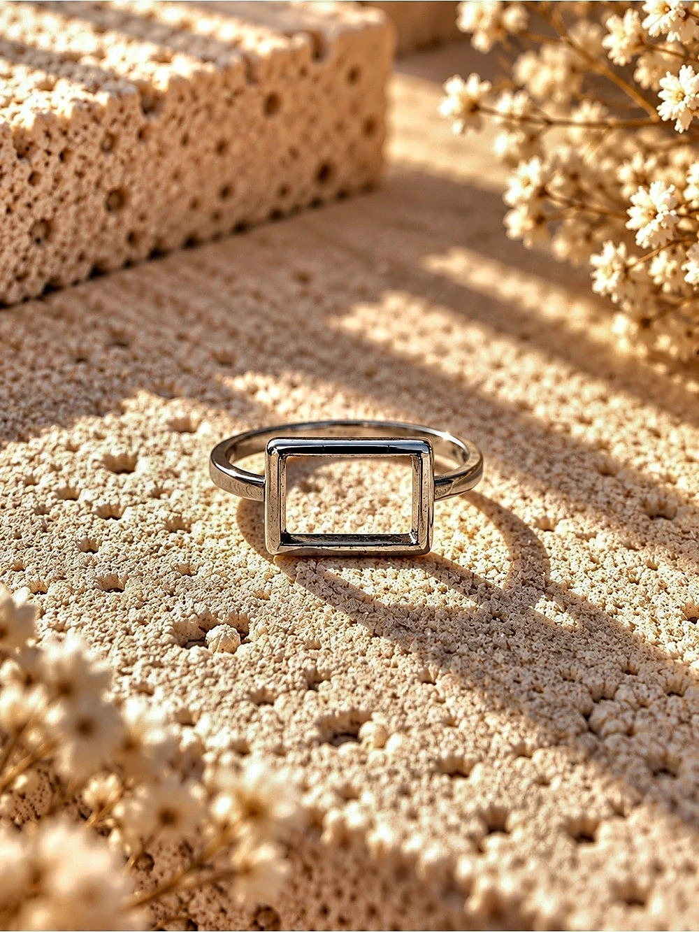 Geometric Silver-Tone Ring